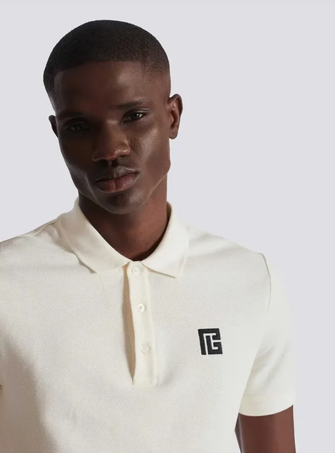 Embroidered cotton polo