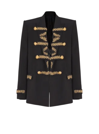 Embroidered crepe jacket