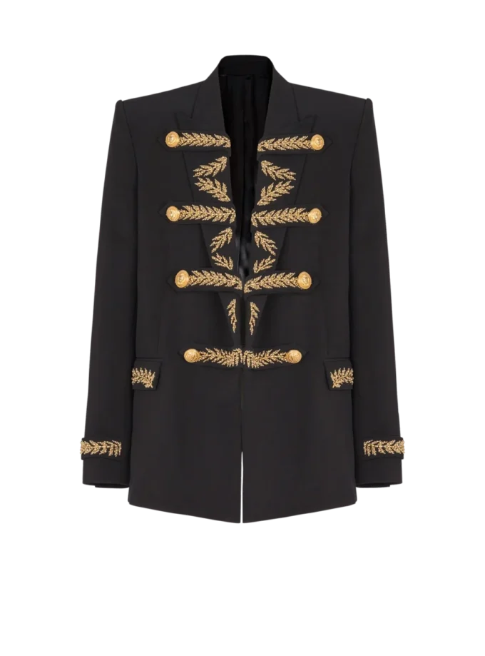 Embroidered crepe jacket