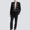 Embroidered crepe jacket
