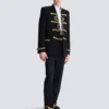 Embroidered crepe jacket