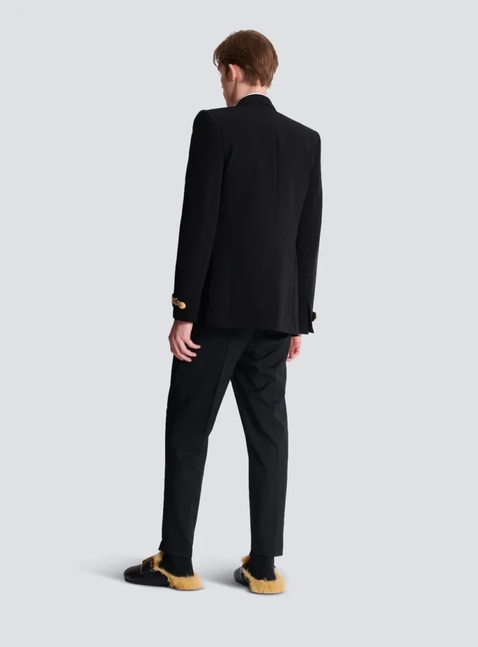 Embroidered crepe jacket