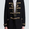 Embroidered crepe jacket