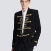 Embroidered crepe jacket
