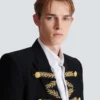 Embroidered crepe jacket