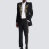 Embroidered crepe straight-leg tailored trousers Embroidered crepe straight-leg tailored trousers