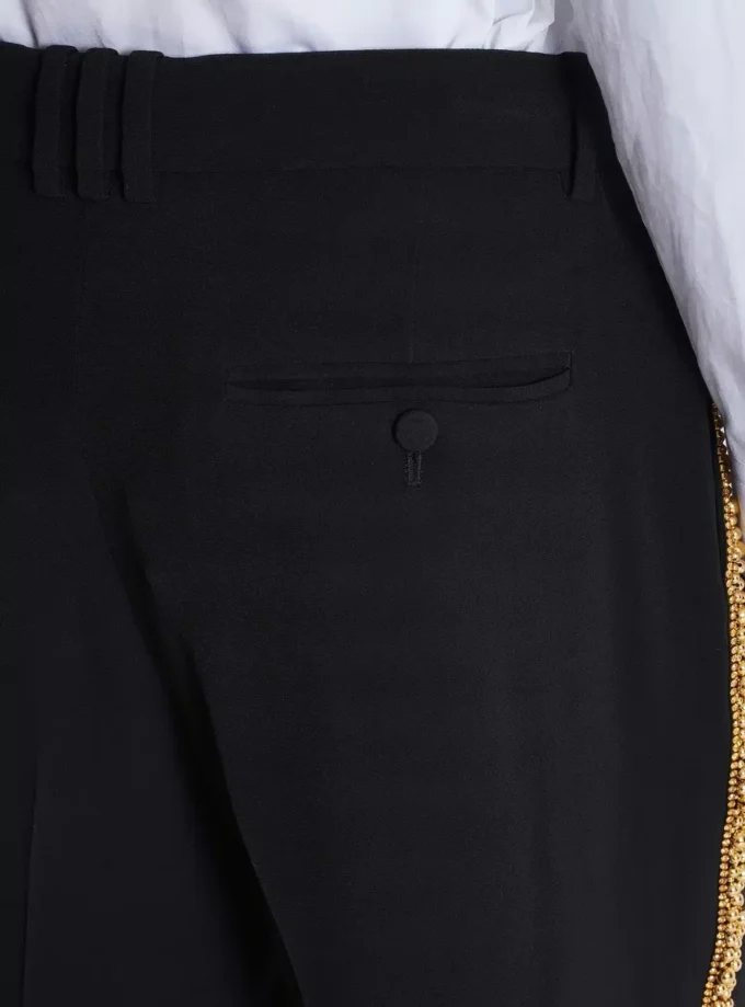 Embroidered crepe straight-leg tailored trousers Embroidered crepe straight-leg tailored trousers
