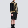 Embroidered cupro bomber jacket
