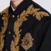 Embroidered cupro bomber jacket