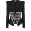 Embroidered slim-fit grain de poudre jacket Embroidered slim-fit grain de poudre jacket