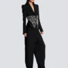 Embroidered slim-fit grain de poudre jacket Embroidered slim-fit grain de poudre jacket