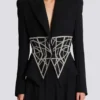 Embroidered slim-fit grain de poudre jacket Embroidered slim-fit grain de poudre jacket