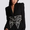 Embroidered slim-fit grain de poudre jacket Embroidered slim-fit grain de poudre jacket