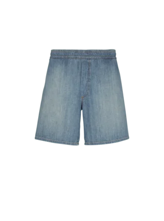 Faded denim shorts