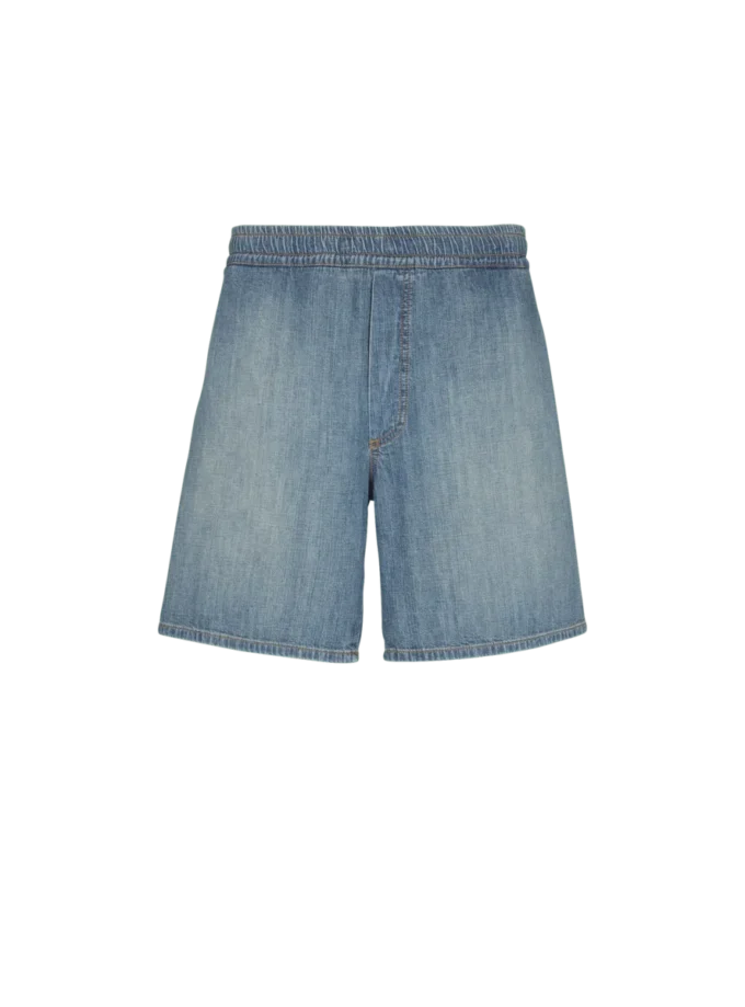 Faded denim shorts