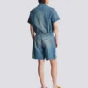 Faded denim shorts