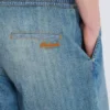 Faded denim shorts