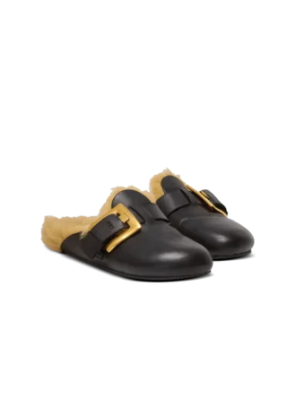 Faux fur-lined mules Faux fur-lined mules