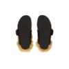 Flat leather and faux fur mules Flat leather and faux fur mules