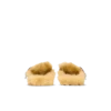 Flat leather and faux fur mules Flat leather and faux fur mules