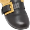 Flat leather and faux fur mules Flat leather and faux fur mules
