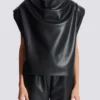Faux leather draped top Faux leather draped top