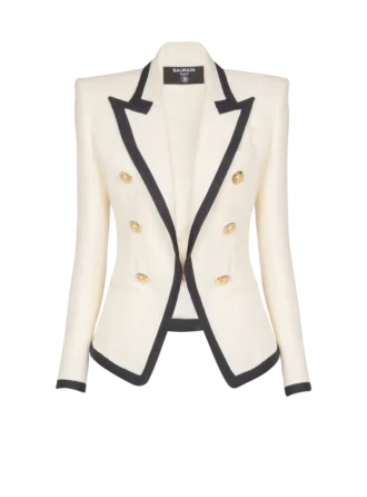 Fitted two-tone basketweave jacket Fitted two-tone basketweave jacket