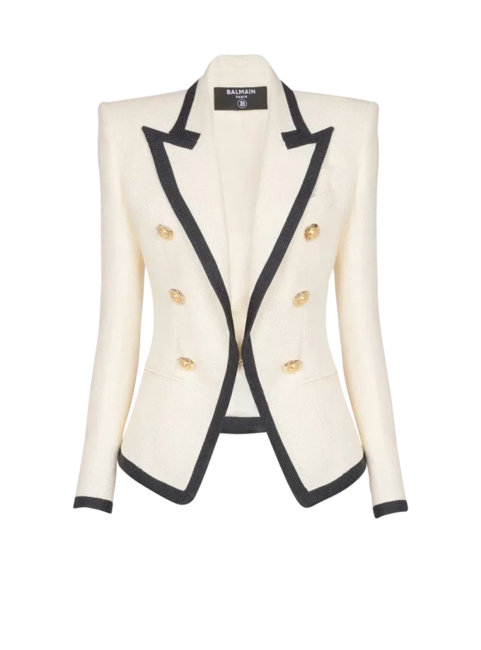 Fitted two-tone basketweave jacket Fitted two-tone basketweave jacket