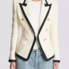 Fitted two-tone basketweave jacket Fitted two-tone basketweave jacket