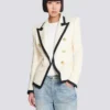 Fitted two-tone basketweave jacket Fitted two-tone basketweave jacket