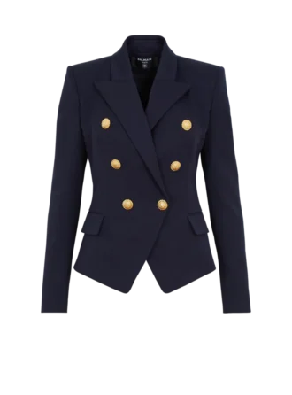 Fitted wool 6-buttons jacket