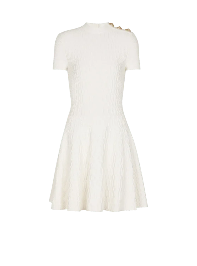 Flared crocodile-knit dress Flared crocodile-knit dress