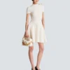 Flared crocodile-knit dress Flared crocodile-knit dress