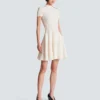 Flared crocodile-knit dress Flared crocodile-knit dress