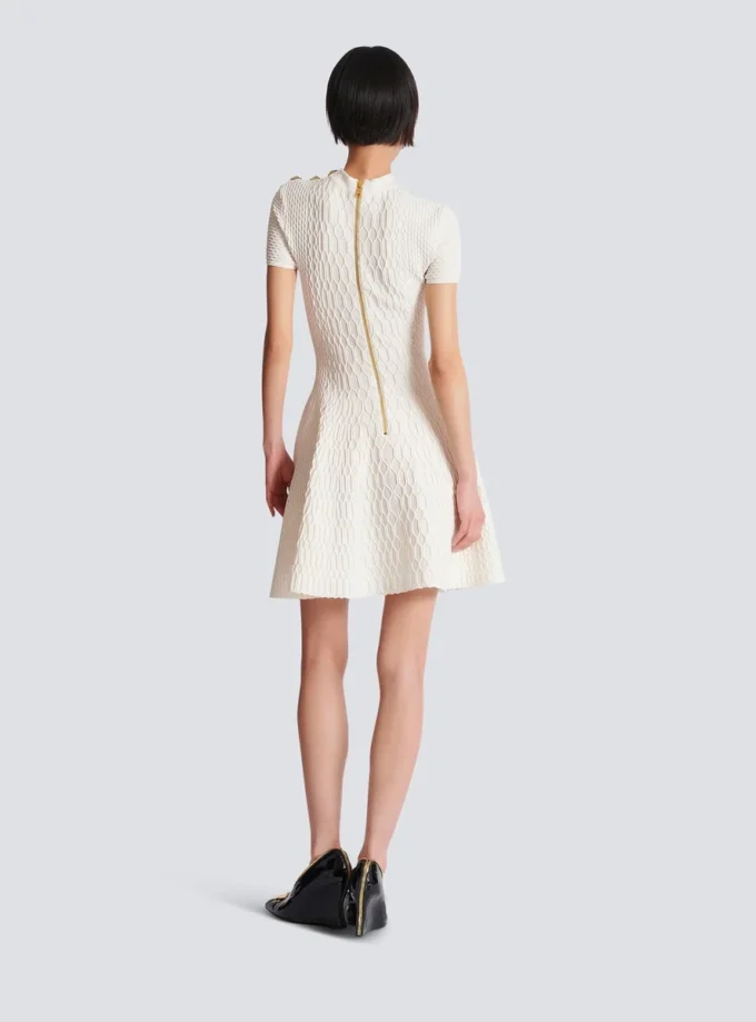 Flared crocodile-knit dress Flared crocodile-knit dress