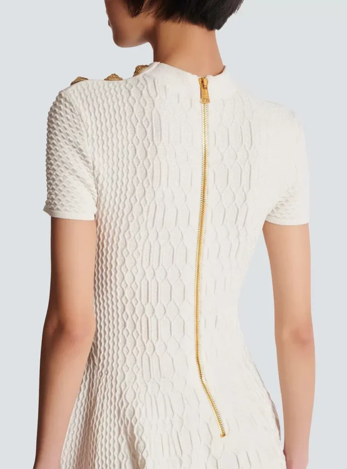 Flared crocodile-knit dress Flared crocodile-knit dress
