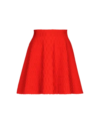 Flared crocodile-knit skirt