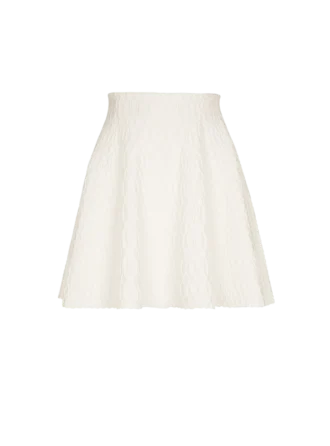 Flared crocodile-knit skirt