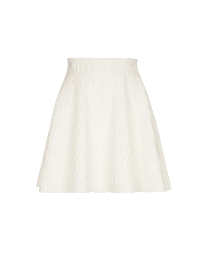 Flared crocodile-knit skirt Flared crocodile-knit skirt