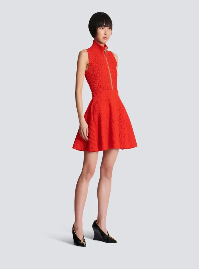 Flared crocodile-knit skirt Flared crocodile-knit skirt