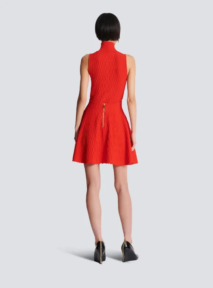 Flared crocodile-knit skirt Flared crocodile-knit skirt