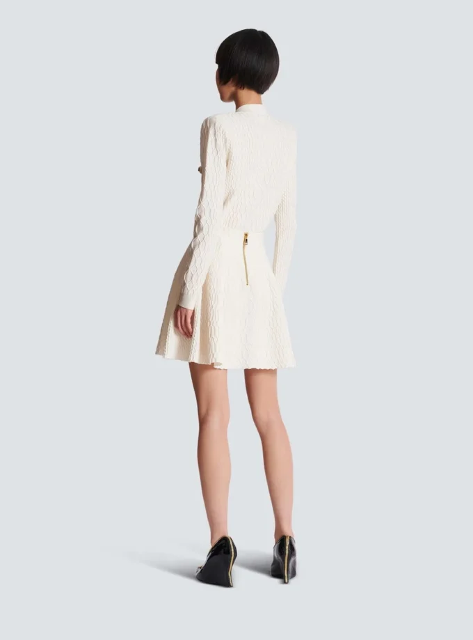 Flared crocodile-knit skirt Flared crocodile-knit skirt