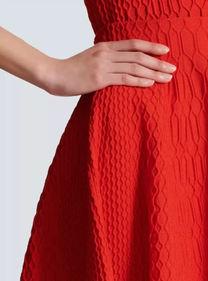 Flared crocodile-knit skirt Flared crocodile-knit skirt