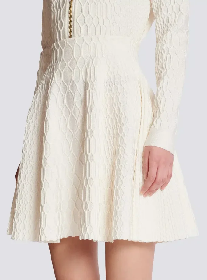 Flared crocodile-knit skirt Flared crocodile-knit skirt