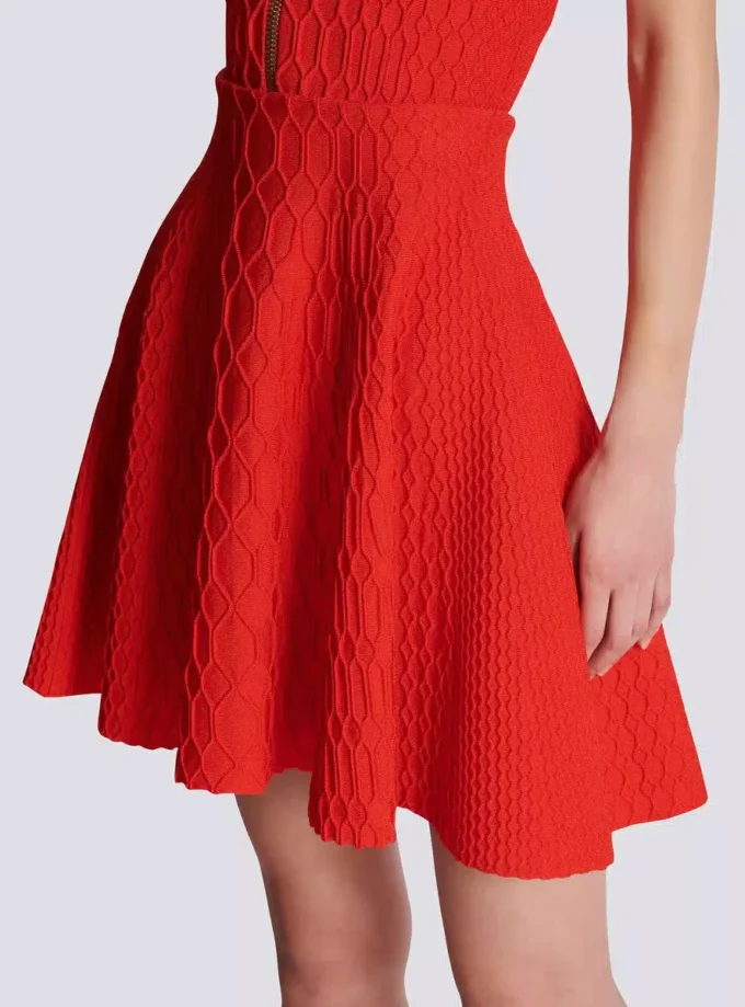 Flared crocodile-knit skirt Flared crocodile-knit skirt