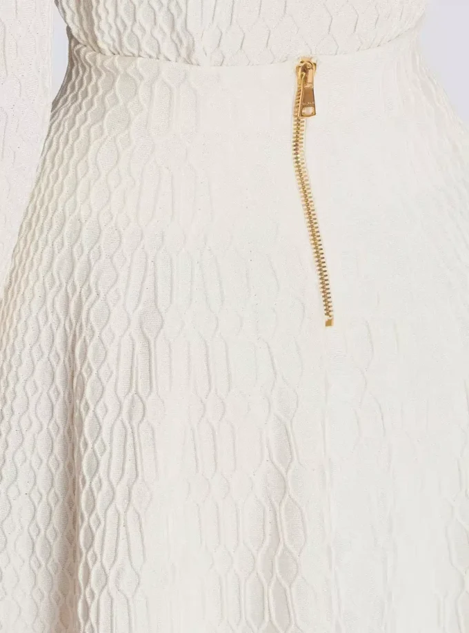 Flared crocodile-knit skirt Flared crocodile-knit skirt
