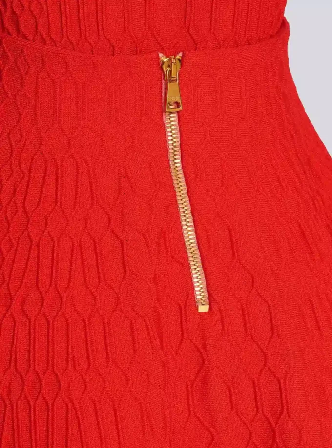 Flared crocodile-knit skirt Flared crocodile-knit skirt