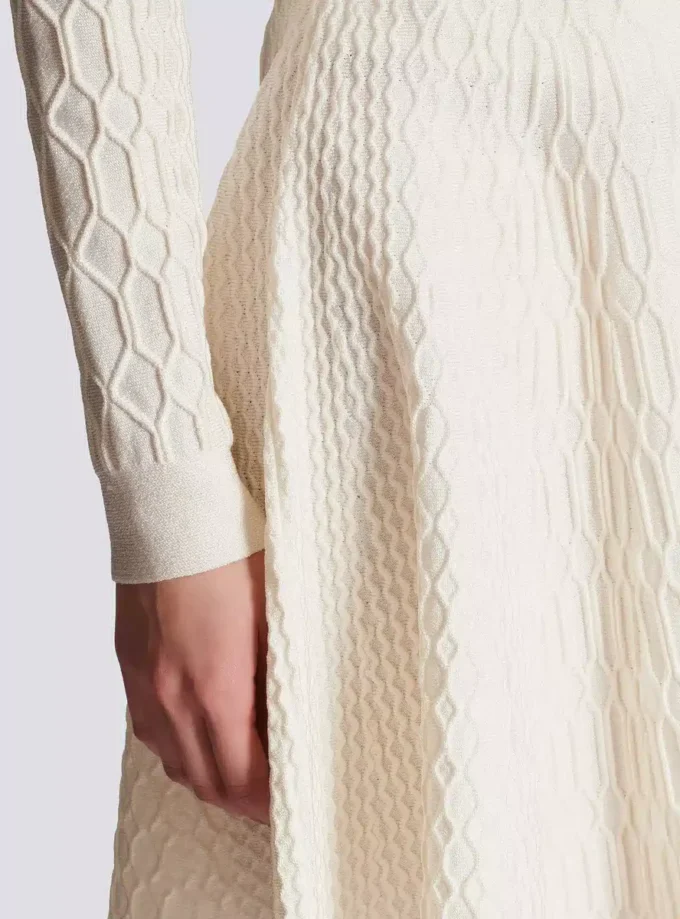 Flared crocodile-knit skirt Flared crocodile-knit skirt