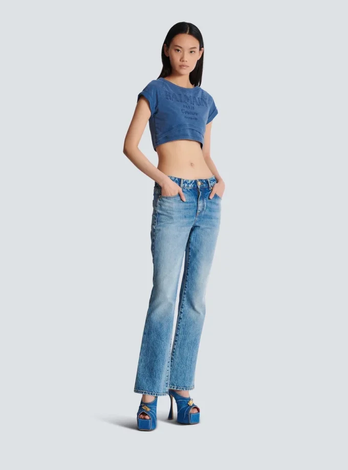 Flared denim jeans