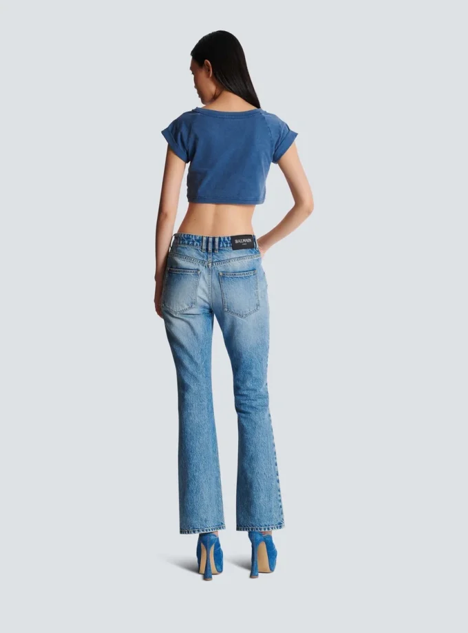 Flared denim jeans